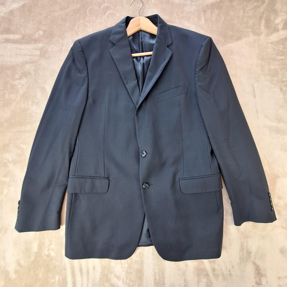 Joseph Abboud Suit Jacket Mens 42 Blue Wool Double Vent 2 Button USA Formal